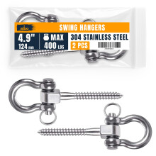 2 Pack 304 Stainless Steel Swing Hangers 1800lbs Load Capacity for Wooden Beam Hammock Indoor Outdoor Use
