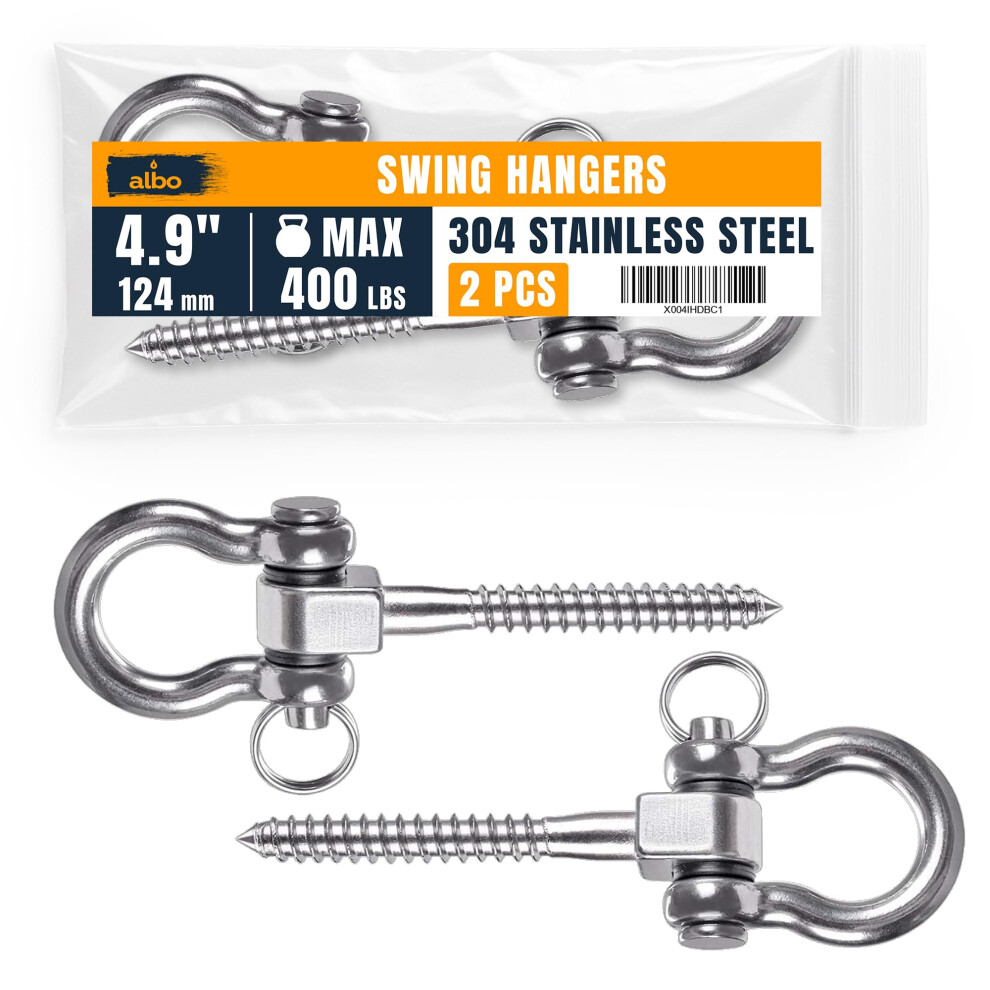 2 Pack 304 Stainless Steel Swing Hangers 1800Lbs Load Capacity For Wooden Beam Hammock Indoor Outdoor Use 9455672337168