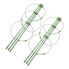 2 Sets Adjustable Fiberglass Plant Support Cages with Rings, Tomato Trellis for Potted Vegetables and Flowers