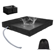 Portable Camping Shower Base 40x40in Foldable Waterproof Pan with Drain Hose for RV Caravan Outdoor