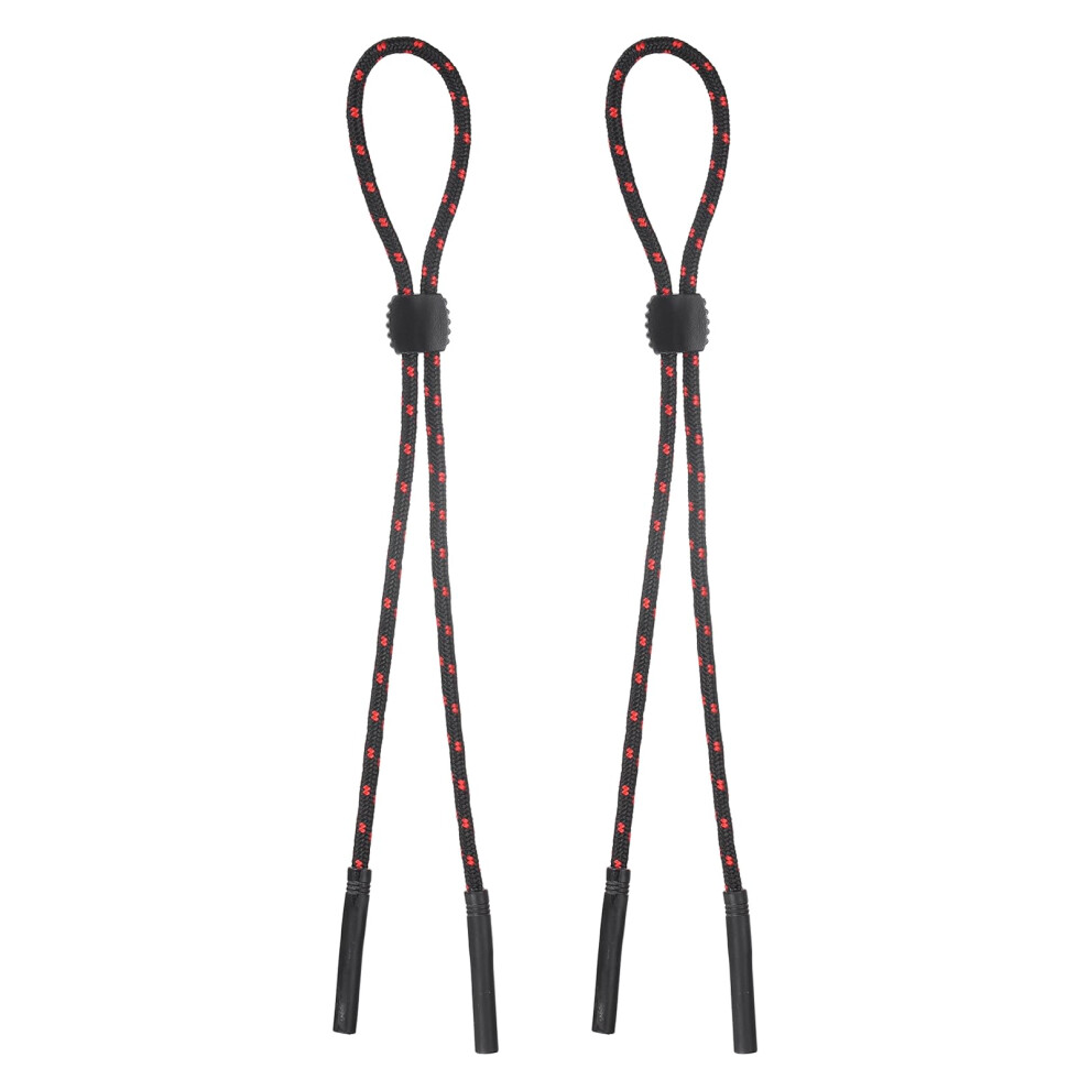 Dark/Red 2Pcs Adjustable Eyeglass Strap And Sunglasses Retainer With Secure Nonslip Hold,