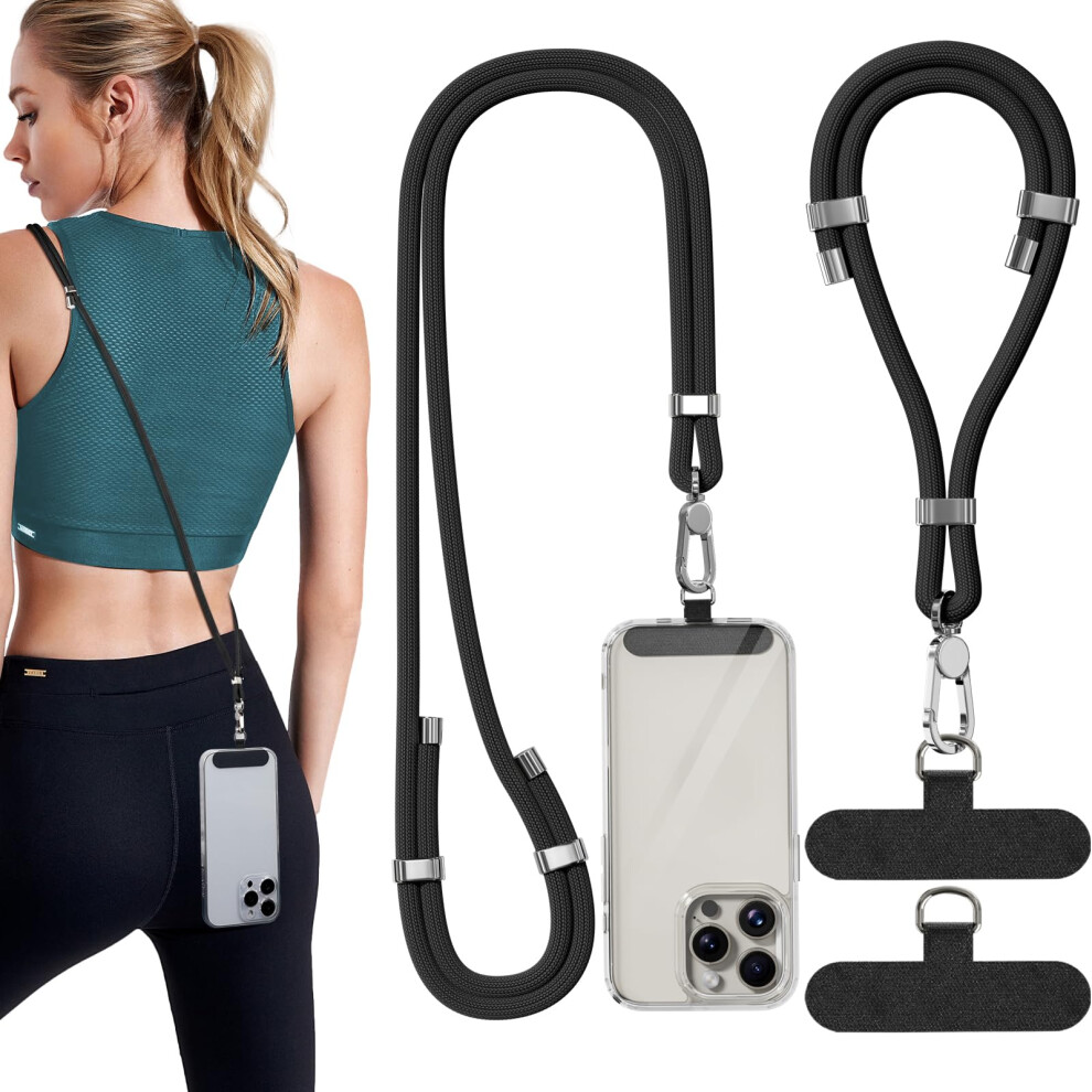4Pack Adjustable Antitheft Phone Lanyard And Wrist Strap, Skinfriendly With Metal Buckle, For Smartphones Black 9092120093087