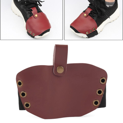 Motorcycle Shift Shoe Protector Gear Pad Cover Wine Red Microfiber Leather AntiSlip Elastic Fit 2
