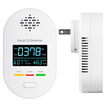 4 in 1 Carbon Monoxide and Natural Gas Detector with Quad Display, 85dB Alarm, Home and Travel Use