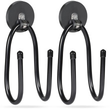 Magnetic Garage Hooks Heavy Duty Tool Holder 50 lbs Wall Mount Organizer for Cables and Hoses Black 2PCS