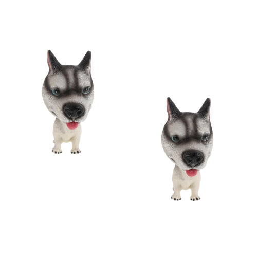 2Stk Schüttelnder Hund Resin Auto Figur Ornament