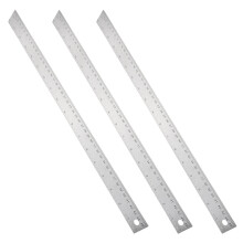 3Pcs Multi-Function Cork Backing Rulers Strong Stainless Steel Silver