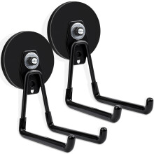 2 Pack Heavy Duty Magnetic Hooks 88mm Large No‑Drill Mount for Garage Tool Storage and Drill Holder
