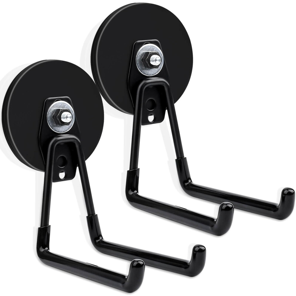 2 Pack Heavy Duty Magnetic Hooks 88Mm Large NoâDrill Mount For Garage Tool Storage And Drill Holder 9053599729525