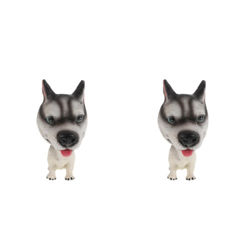 2Stk Schüttelnder Hund Resin Auto Figur Ornament 2