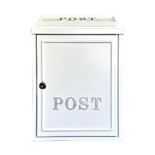 Waterproof Wall Mounted Mailbox White, Flip Design for Letters and Parcels, Modern Outdoor Use