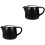 2Pcs Ceramic Tea Pot with Lid and Handle, Black Heat Resistant Teaware 4