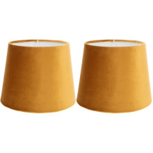 2Pcs Elegant Golden Cloth Lamp Shades Iron Frame for Bedroom