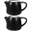 2Pcs Ceramic Tea Pot with Lid and Handle, Black Heat Resistant Teaware 6
