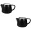 2Pcs Ceramic Tea Pot with Lid and Handle, Black Heat Resistant Teaware 7