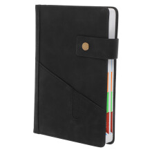 Black Daily Weekly Monthly Planner PU Notebook for Work