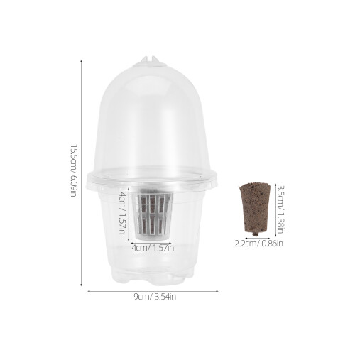 5Sets Clear Hydroponic Plant Cups for Home Planting 2