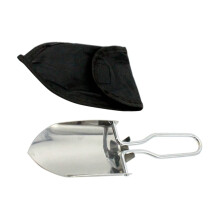 Folding Shovel Stainless Steel Lightweight Compact Design for Camping Gardening with Storage Bag