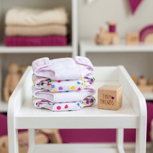 12Pcs Assorted Cloth Doll Diapers Pretend Play Doll Accessory Set 1