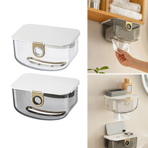 Self Adhesive Toilet Roll Holder Wall Mounted Tissue Dispenser Tool SpaceSaving Design 1