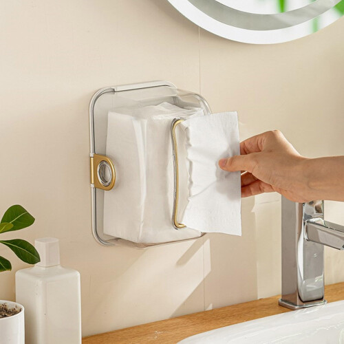 Self Adhesive Toilet Roll Holder Wall Mounted Tissue Dispenser Tool SpaceSaving Design 2