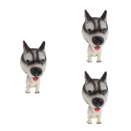 3Pcs Multi Resin Cute Bobbing Dog Head Car Interior Dashboard Decor 2