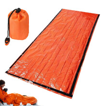 Emergency Sleeping Bag with Heat‑Reflective Layer, Wind‑Rain Protection and Whistle for Outdoor Survival Camping Hiking