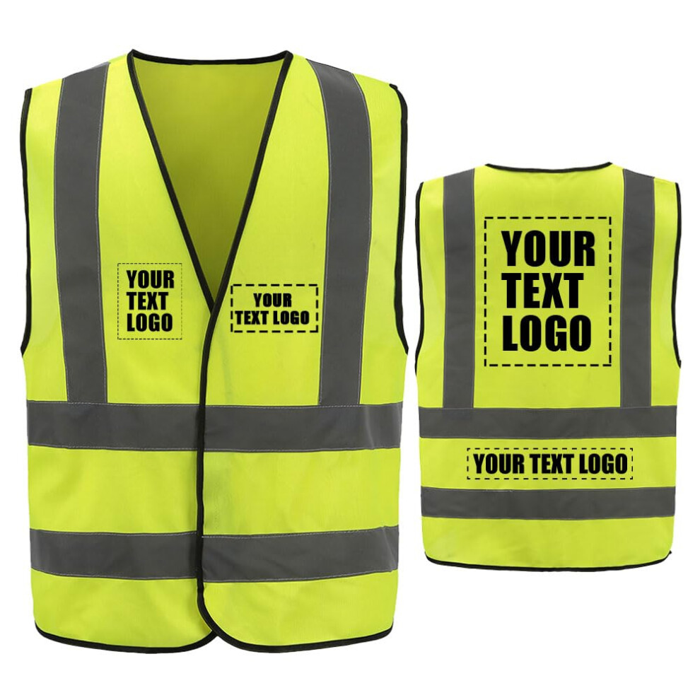 Custom Reflective Safety Vest Xl Yellow Visibility Work Vest With Breathable Lightweight Fabric 9053599730286