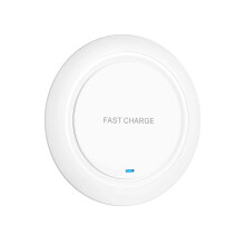 15W Fast Wireless Charger Pad for Samsung Galaxy S6 Edge, Slim White Design with Non‑Slip Base