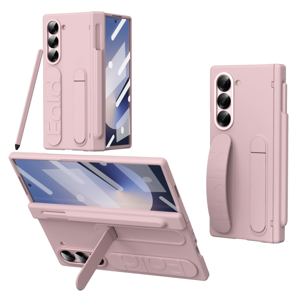 Case For Samsung Galaxy Z Fold 5 With S Pen Holder, Full Hinge Protection, Ring Kickstand, Cover Pink 9771547472681
