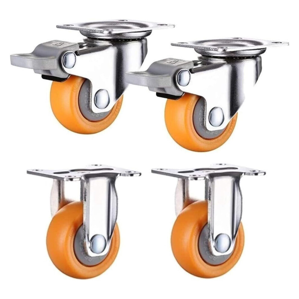Furniture Caster Wheels 1.5 Inch Swivel Plate Pc Material 60Kg Load Silent Wearresistant Lockable Brake 360 Rotation 9455672342636