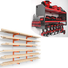 Garage Storage Rack and Wall Mounted Tool Organizer, Heavy Duty 6Level Lumber Rack, 32 Inch 8Slot Wall Mount