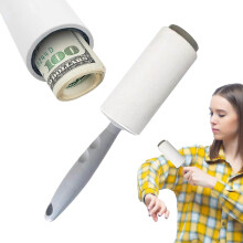 Diversion Safe Lint Roller with Hidden Compartment for Pet Hair Removal, Cash and Keys Storage