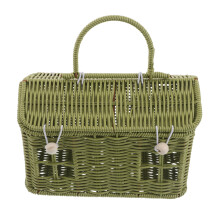 Green Vintage Style PP Picnic Basket for Garden and Kitchen Use