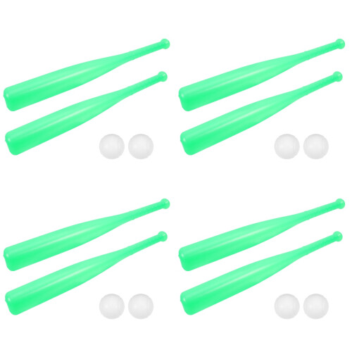 4Sets Sturdy Plastic Baseball Bat Ball Set for Kids Outdoor Activity