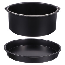 2Pcs Nonstick Air Fryer Baking Accessories Set Cake Tray Pizza Pan