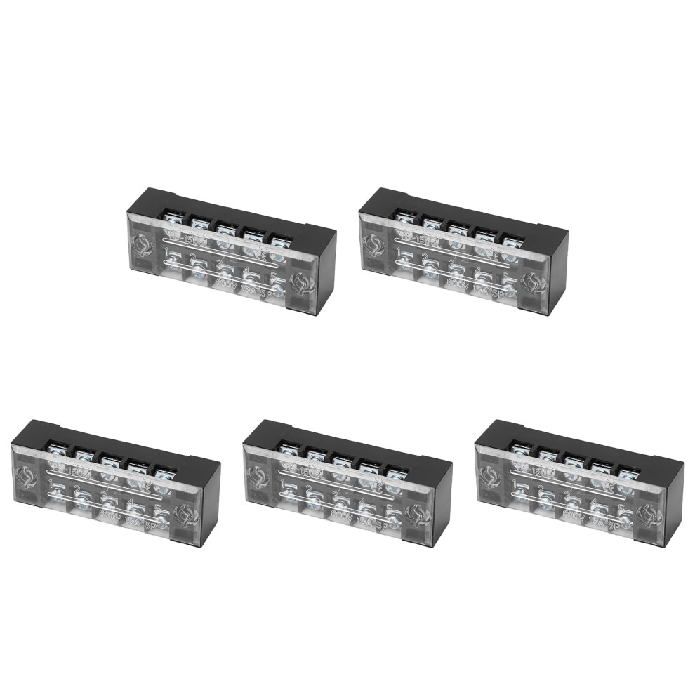 M3 Screw Terminal Barrier Strip 5P 15A 600V Dual Row Heavy Duty Design 4911389732931