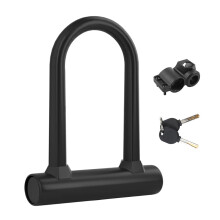 Bike U Lock Heavy Duty Alloy Steel AntiTheft Bicycle Lock Waterproof Rustproof with 2 Keys and Holder