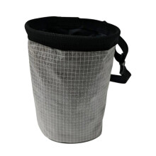 Climbing Chalk Bag Waterproof Durable Fabric with Adjustable Waist Belt for Gym and Outdoor Silver Gray