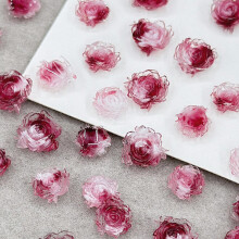 50Pcs 3D Camellia Nail Art Charms Flatback Resin Floral Decorations for Salon and DIY Nails