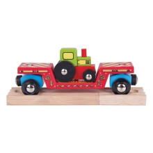 Juguete - BigJigs - Tractor de madera - 2 piezas - Compatible con Bigjigs Rail - 18 meses y más