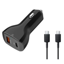 65W USB C Car Charger Dual Port PD3.0 QC4.0 Fast Charging Adapter with 100W Cable Black