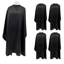 Waterproof Hairdressing Cape Pack of 5, Large Barber Cape with Elastic Closure, 57x61 Inches Black