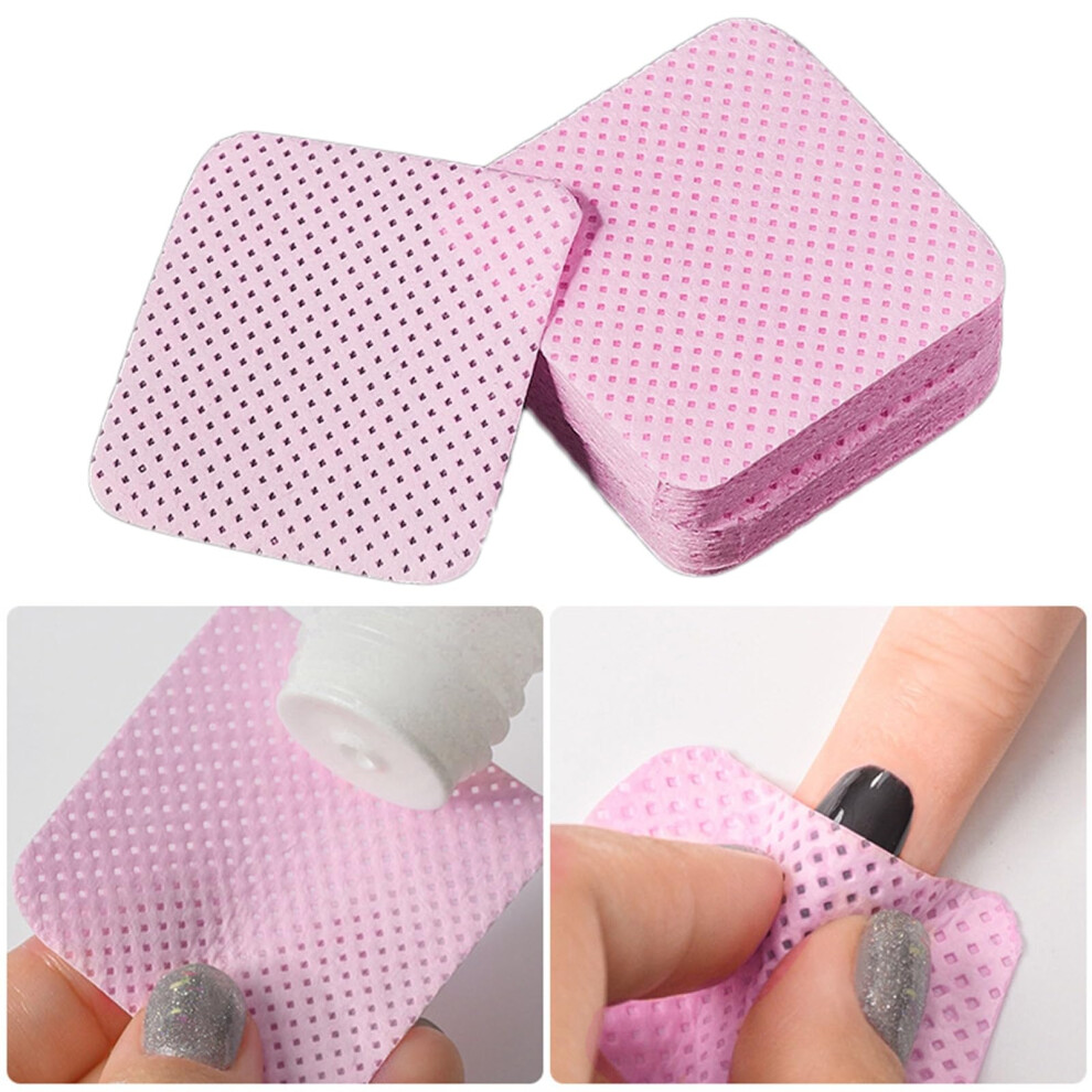 Pink 540Pcs Lint Nail Wipes For Gel Polish Removal And Salon Manicure Prep
