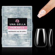 504pcs Short Coffin Gel Nail Tips Clear Soft Gel Full Cover Nails for DIY Salon Extensions