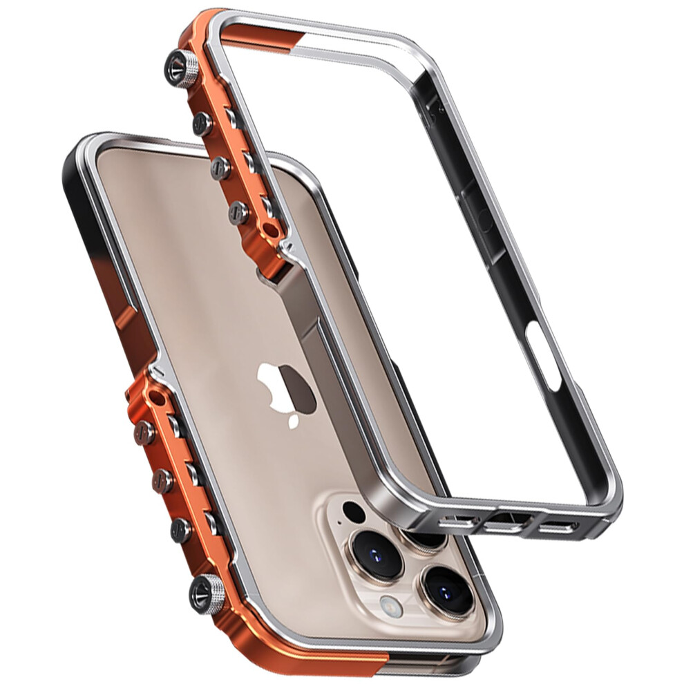 Metal Bumper Case Cnc Aluminum Frame Shockproof Design Without Back Cover For Iphone 16 Pro Max Silver 9169991619941