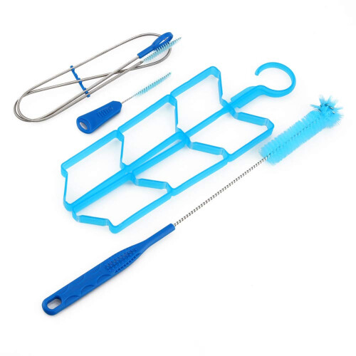 Hydration Bladder Cleaning Kit with 4 Brushes and Drying Rack for Hiking and Camping