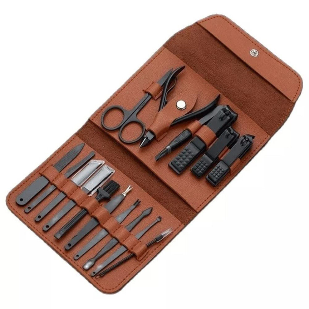 Nail Clippers Set 16P Professional Manicure Pedicure Kit with Case, Rust Resistant Grooming Tools