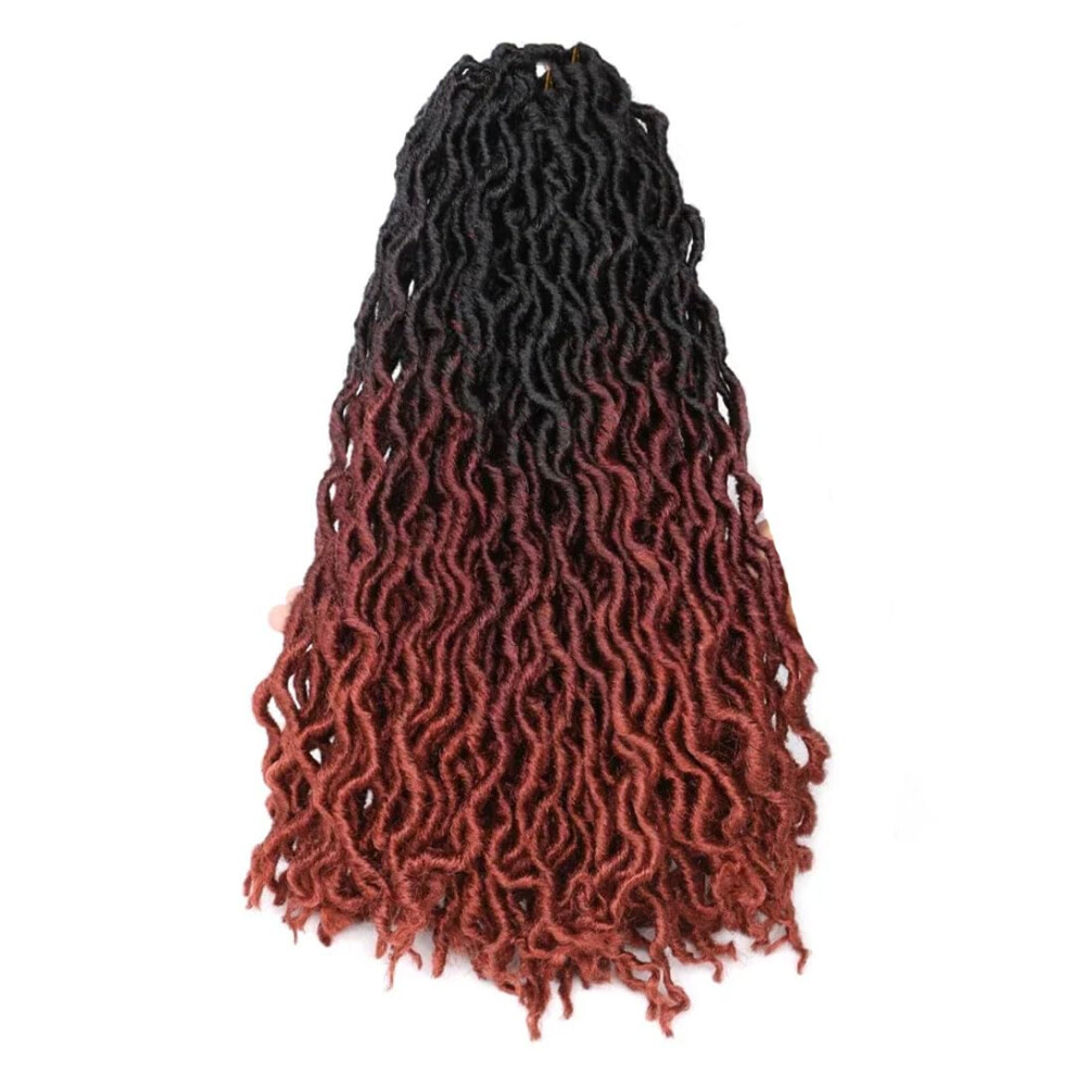 Unisex 18 Inch Crochet Hair Extensions 3 Tone Synthetic Wavy Goddess Locs Heattolerant And Lightweight