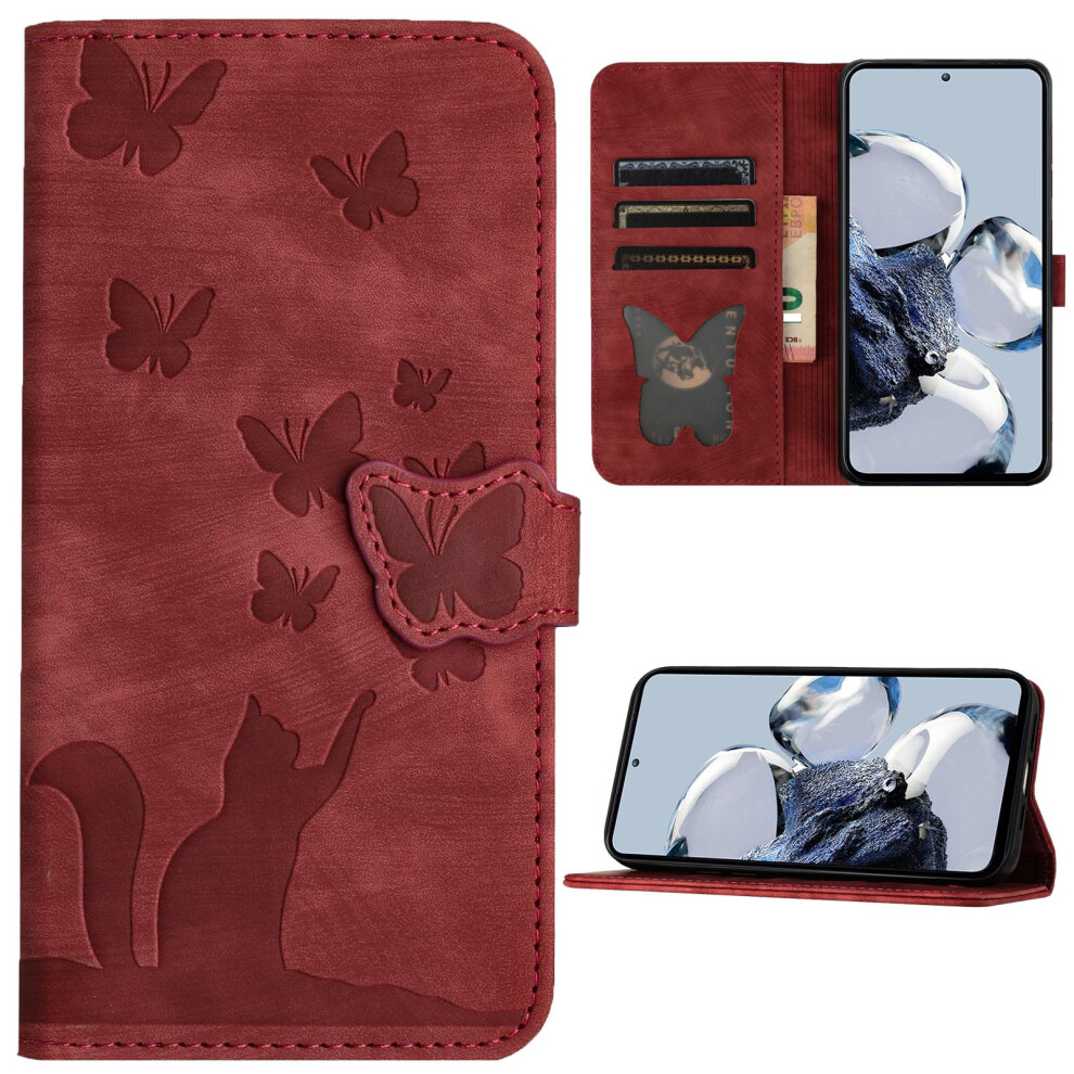 Pu Leather Flip Cover Wallet Case With Card Holder Kickstand And Magnetic Closure For Samsung Galaxy S10 Red 9073542690016